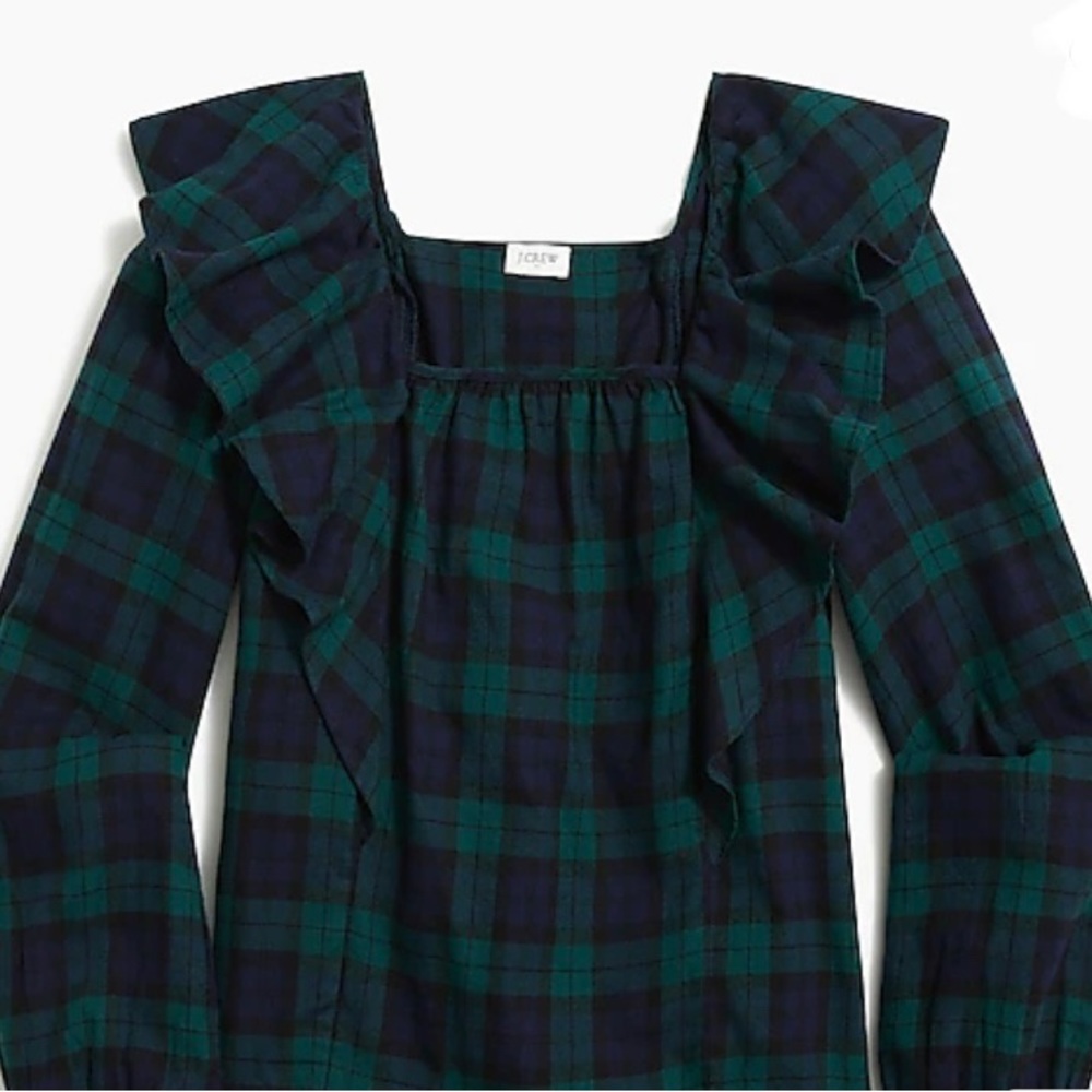 Plaid Peasant Top